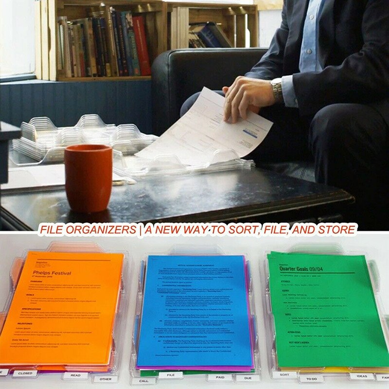 4PCS Office File Organizers A Way to Sort File and Store Multifunctional Storage Rack UND