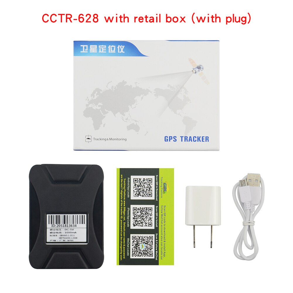 GPS-Tracker Magnetic CCTR-628 Car Tracking-device 5500mAh Standby 100days Waterproof Voice monitoring Web/ App tracking: With box with plug