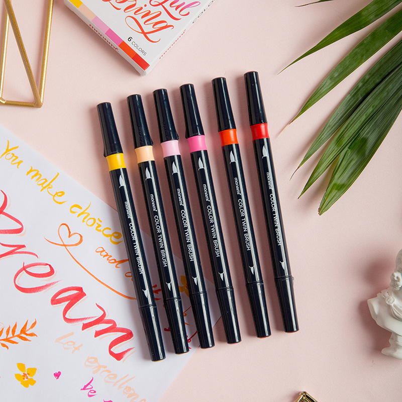 Monami Color Twin Brush Pen, Watercolor Art Home DIY Marker for Drawing Painting Doodle Calligraphy Liner School F554