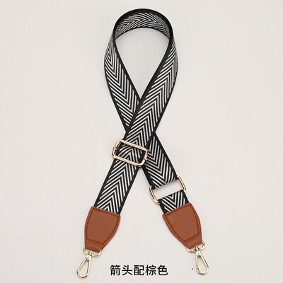 3.8cm zwarte witte strepen nylon katoenen stoffen tas riem diy enkele schoudertas riem handvat 88 ~ 140cm verstelbaar: 6