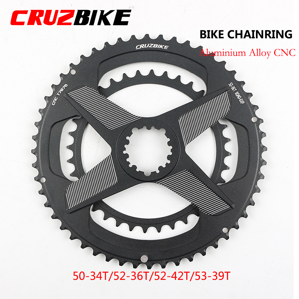 Cruzbike Racefiets Kettingblad 50-34T 52-36T Ketting Wiel Dubbele Schijf Fiets Kroon Voor 8/9/10/11/12 Snelheid Crankstel