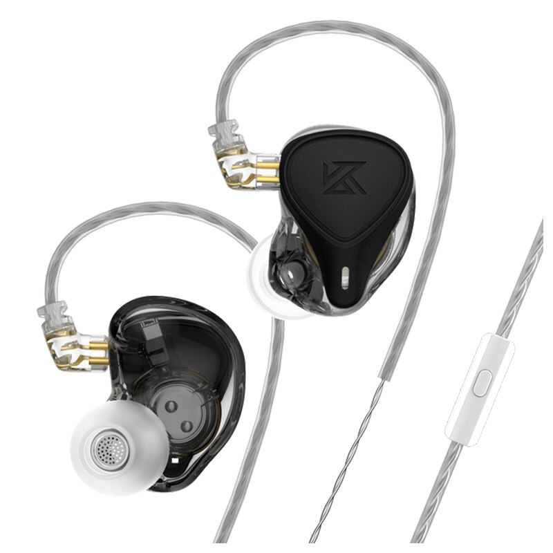 KZ ZEX Profi Headset Noice abbrechen Sport Musik Kopfhörer hybrid Technologie Elektro in-Ohr Monitor Metall Verdrahtete Kopfhörer: Schwarz mit Mic