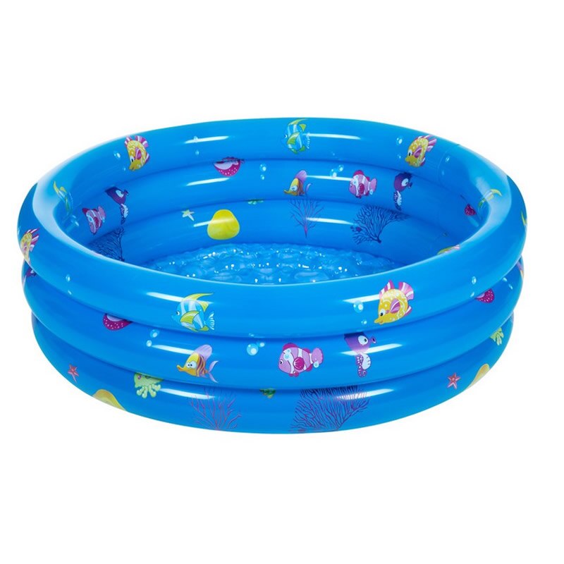 80cm runde oppustelig pool til baby swimmingpool børns oppustelige badebassin lille barn legeplads med reparationssæt  yp01: Blå