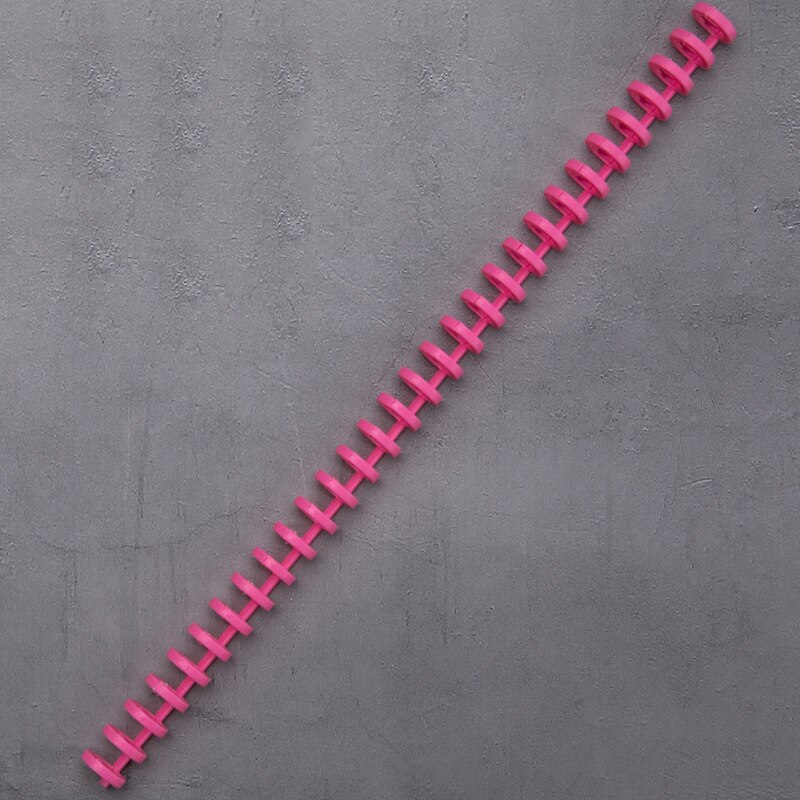10pcs 16mm A4/A5/B6/A7 Binding Rings 30 Hole Loose-leaf Binding Strip Plastic Loose-leaf Ring Binding Clip Loose-leaf Buckle: Pink