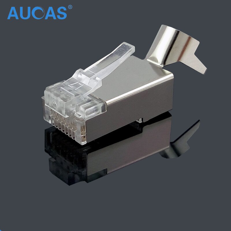 50PCS/lot CAT7 RJ45 Connector Shield FTP RJ45 Plug 8P8C Network CAT7 Modular Plug Connector for Ethernet Cable