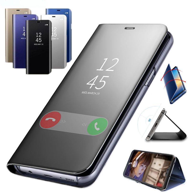 6.35'' For Vivo Y11 Case Luxury Leather Flip Mirror Case For Vivo Y11 Y 11 Cover Protective Phone Bag Cases Coque