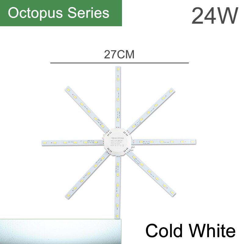 =(k)= led modul mini/bläckfisk/rund panel ljus lampa glödlampa rör 220v 12w 18w 24w inomhus ljuskälla spotlight taklampa: Bläckfisk 24w kall