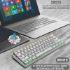 K28 Sans Fil Bluetooth 61 touches bi Rvb Rétroéclairé Clavier De Jeu Mécanique Étanche Divertissement Pour Ordinateur De Bureau Gamer: D