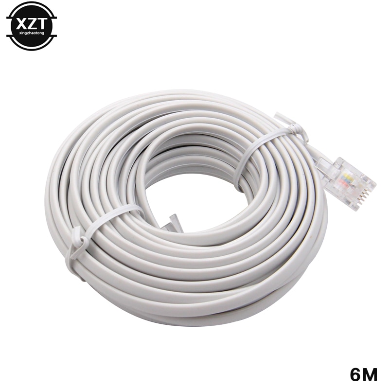 Connecteur de câble d'extension téléphonique internet modulaire 30m/15m/12m/9m/6m/3m rj11 6 p 4c