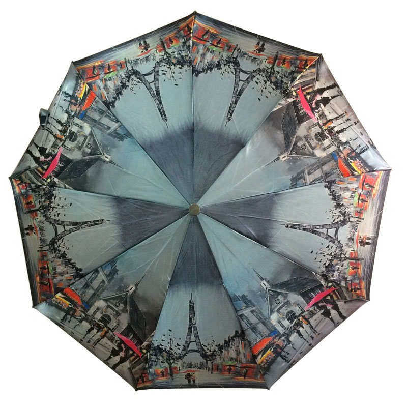 Paraguas de lujo automático para mujer, sombrilla resistente a la lluvia, al agua y al viento, 3 pliegues, 23 pulgadas, 9K,: red gray