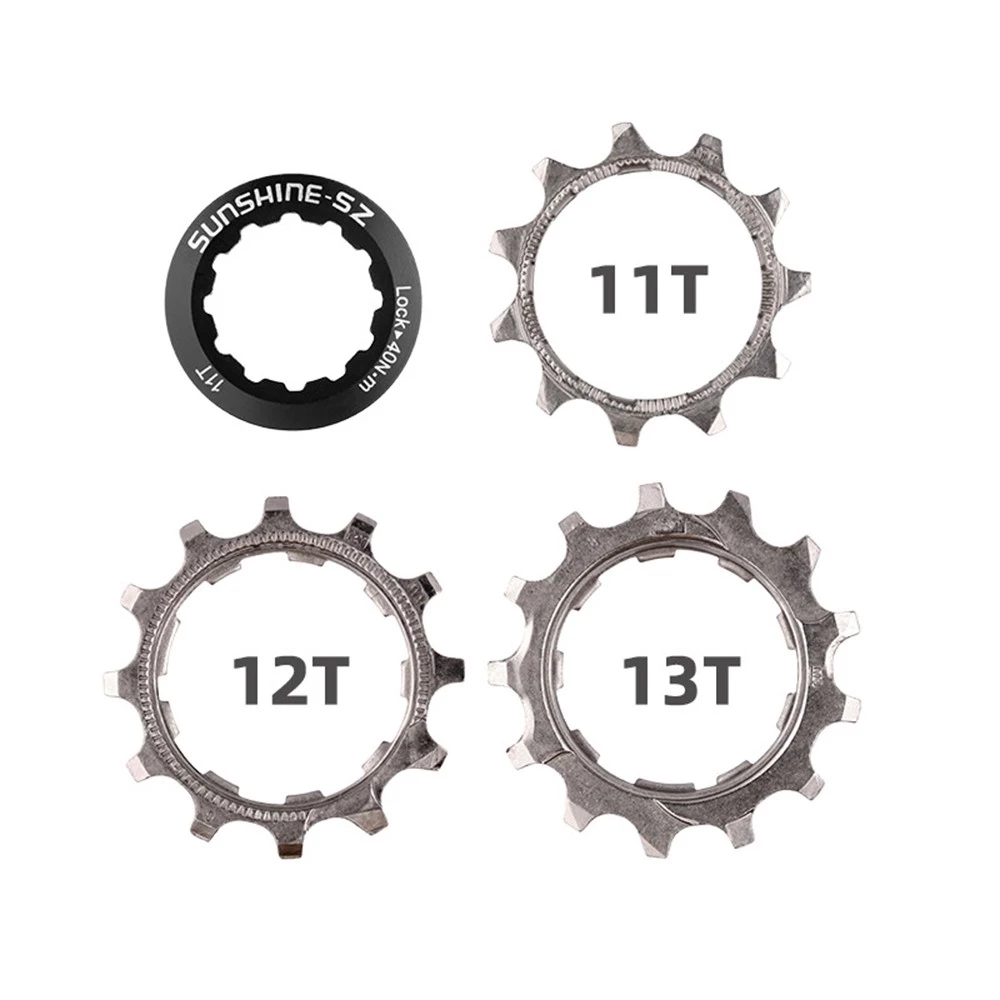 SUNSHINE Cassette Bicycle Ratchet Cog 11 12 13T Sprocket 12 8 9 11 Speed Pinion Bike 10v Cogset Single Speed Freewheel Adapter