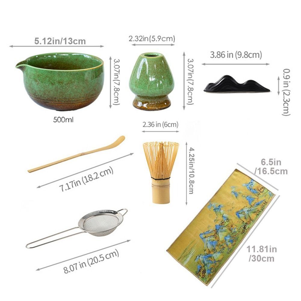 Tea Sticks Japanese Matcha Tea Set Match Bowl Tea-Making Tools Matcha Brush Bamboo Ceramic Matcha Spoon Matcha Whisk Set