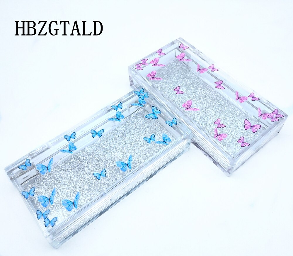 10/20 pcs butterfly print Eyelash Packaging Box Empty Boxes Eyelash Package Case 8-25mm Lashes Rectangle Box