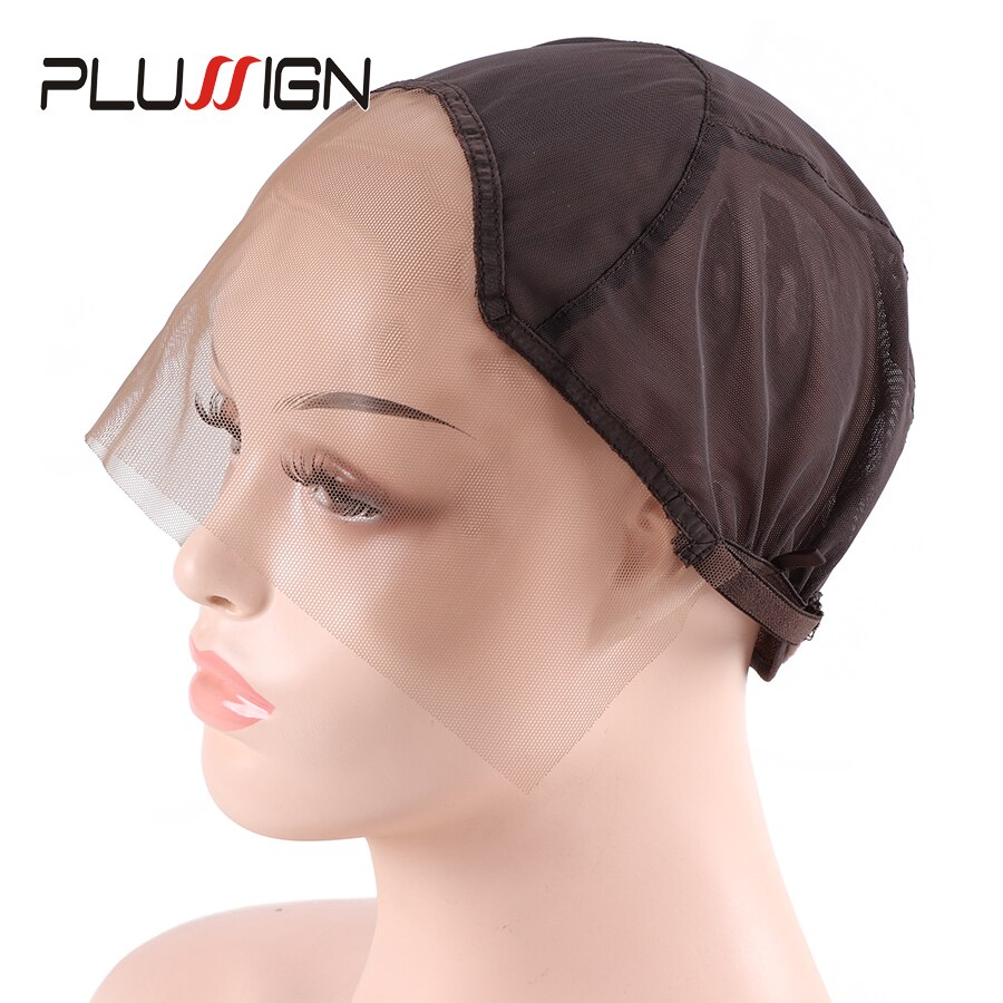 Plussign 1Pcs Ventilated Wig Cap Transparent 13*4 Swiss Lace Wig Cap For Diy Making Wigs With Adjustable Straps Average Size