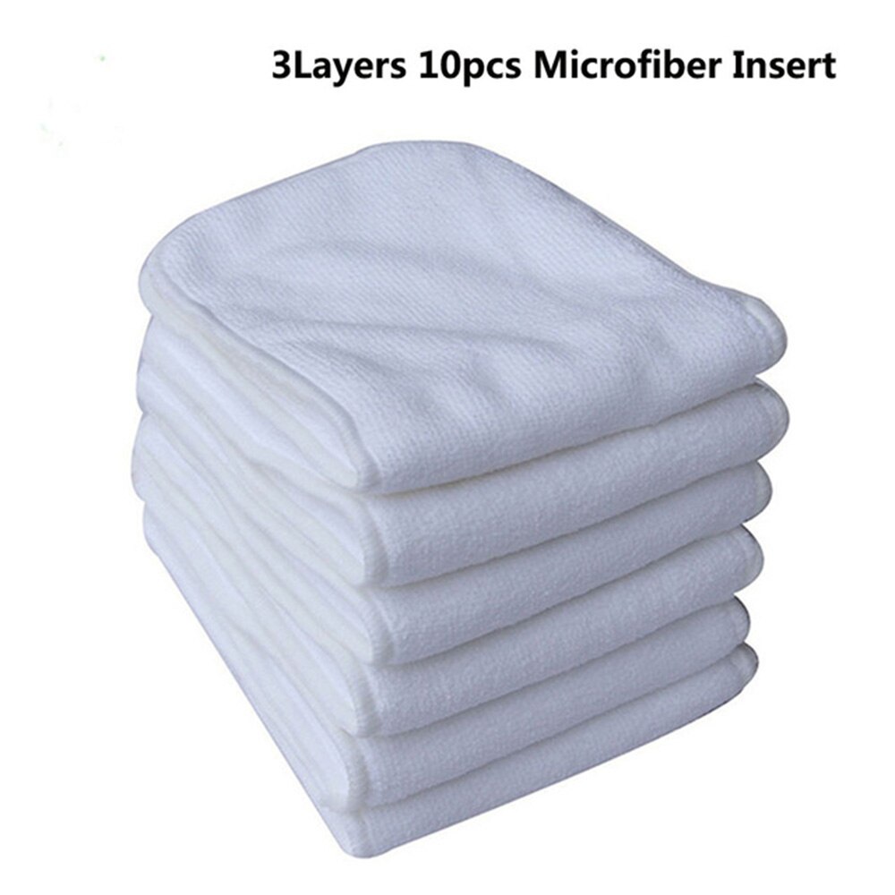 Ohbabyka-couches lavables | Paquet de 10 couches, Couche Lavable, Microfibre, charbon de bambou, tissu de Couche, Inserts de couverture de couches: 3layers microfiber