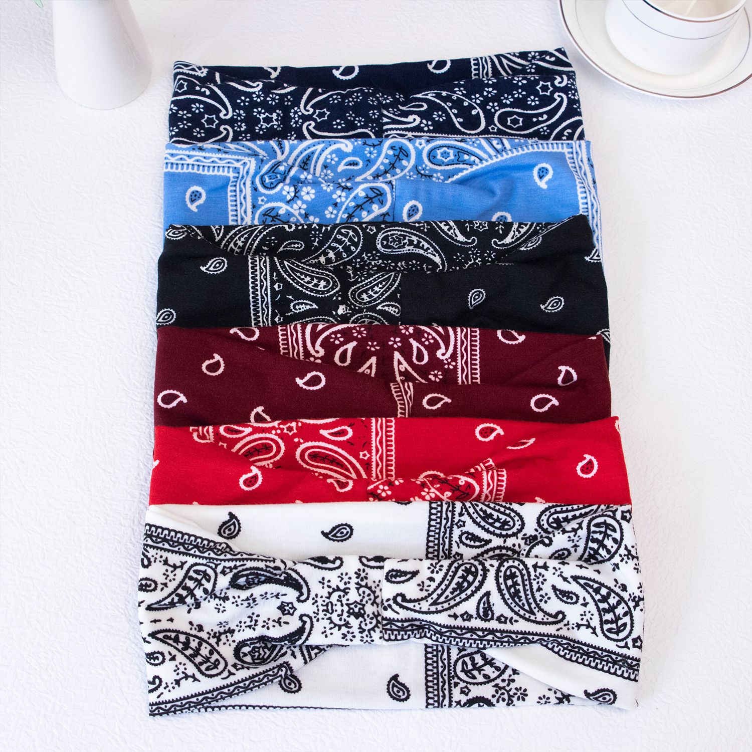 Diademas bohemias, bandas para el cabello de Cachemira, turbante anudado, diadema elástica, envolturas para la cabeza, diademas de tela a rayas para mujeres y niñas