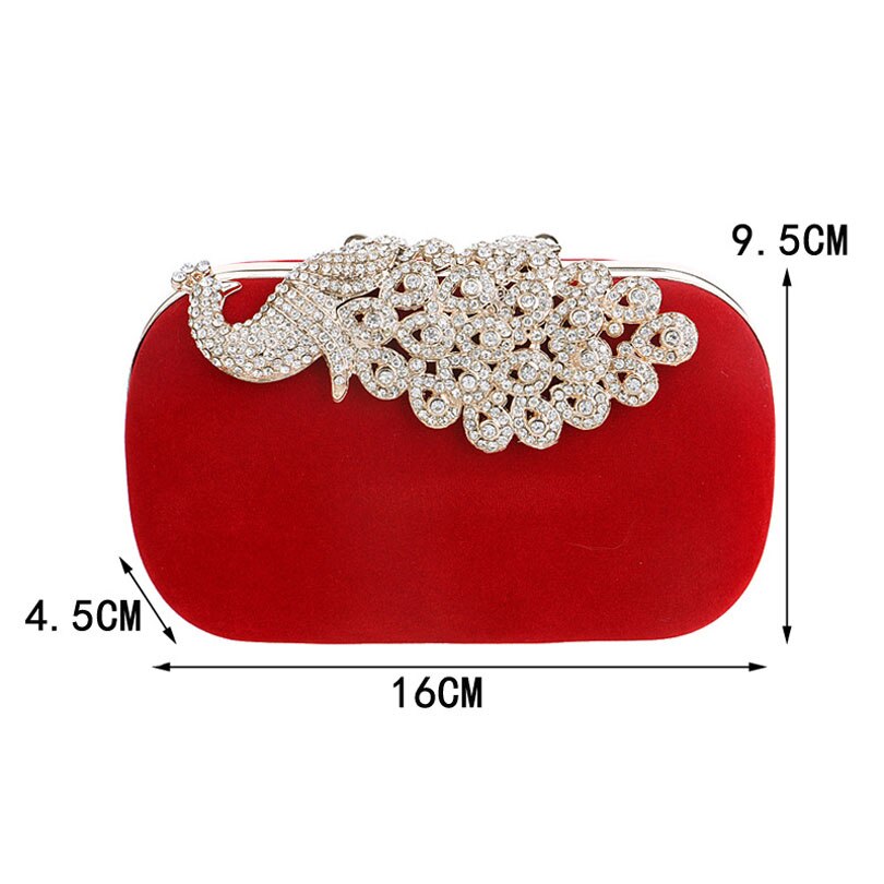 Mulheres Diamantes de Pavão Decoração Ferrolho Embreagens Noite Saco Dia Saco de Embreagem Bolsa de Casamento Das Senhoras da Fêmea Do Partido Boate Saco Crossbody