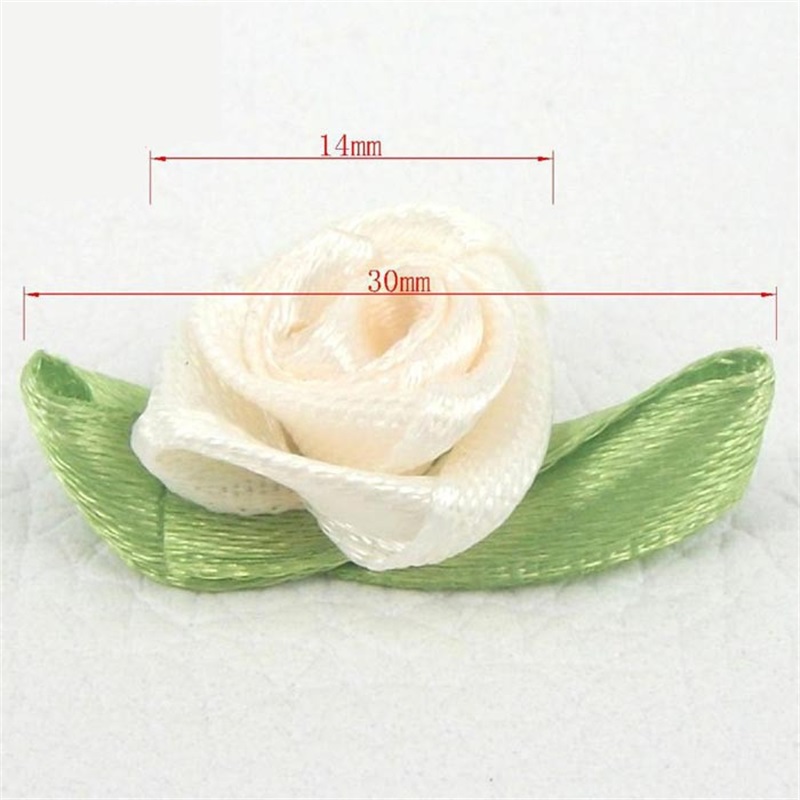 100PCS Artificial Mini Silk Rosettes Fabric Flowers Heads Making Handmade Satin Ribbon Roses DIY Craft For Wedding Decoration
