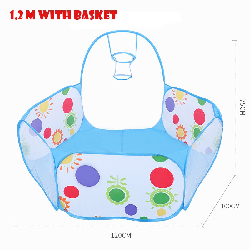 3 in 1 havbolde pools babylegetøj kuglegrav med telttunnelkurv indendørs legetøj til småbørn: 1.2m med kurv