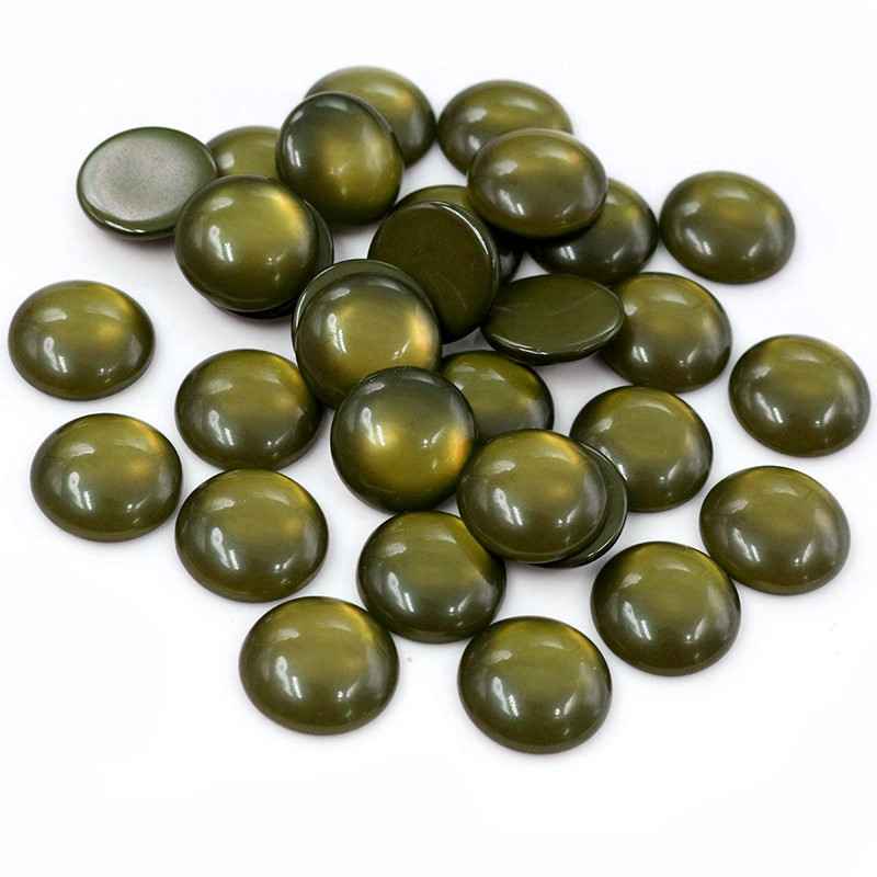 Neue 40 Stück 8 10 12mm mischen Farben Katzenauge Serie Flach zurück Harz Cabochons Schmuck Zubehör