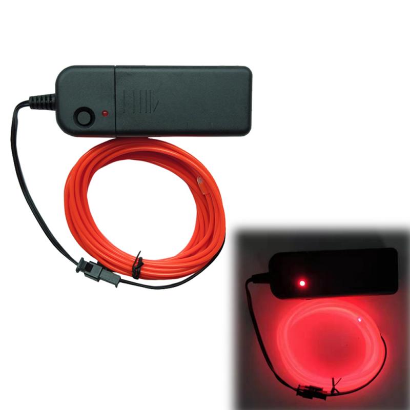 5/10m LED néon lumière Flexible lueur chaîne bande lumière EL fil câble Tube bande étanche néon lampe chambre maison fête mariage décor: 10m red