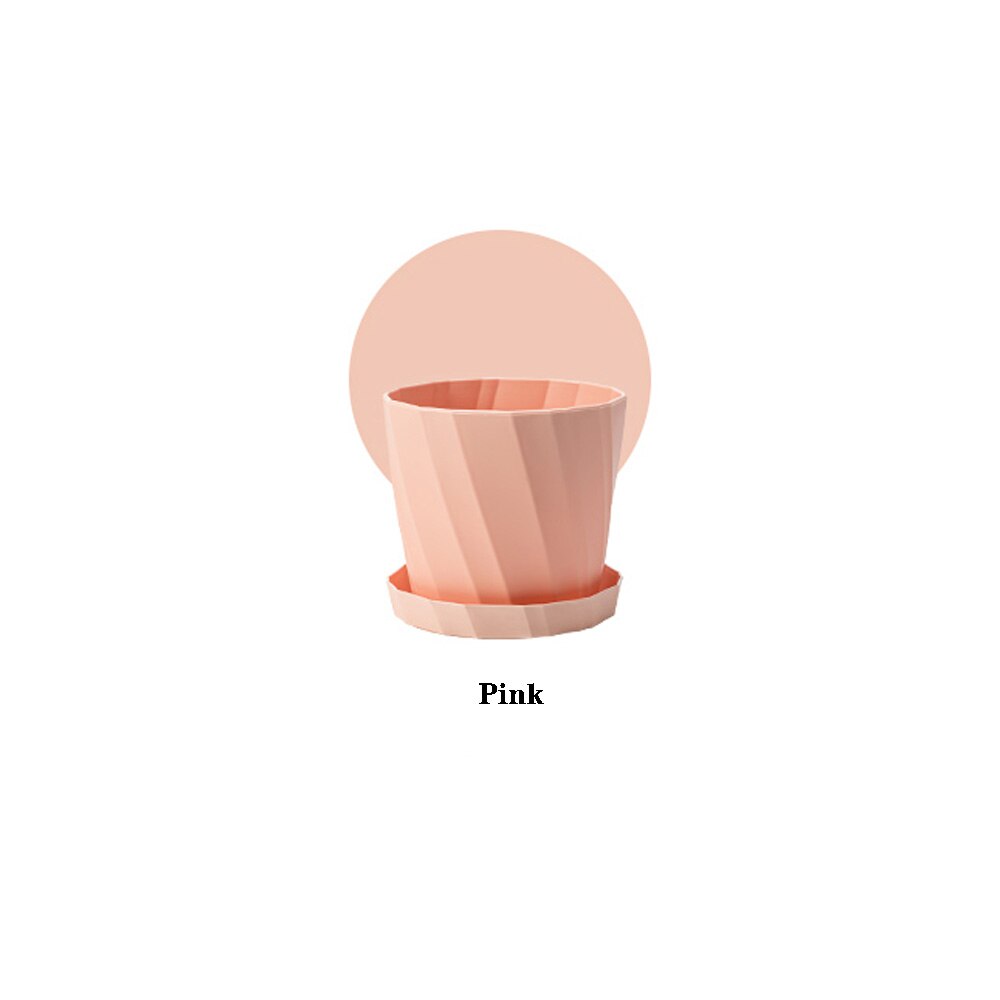 Maceta nórdica minimalista de resina de escritorio, de plástico grueso y carnoso, cerámica blanca en maceta, color rosa, 1 ud.: Rosa / 13.8cmX12.5cm