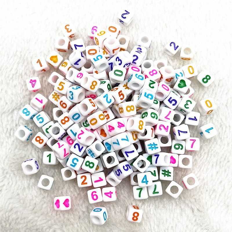 100 Uds 7x4mm 6x6mm cuentas de letras del alfabeto mezcladas cuentas para hacer joyería Diy accesorios de pulseras hechas a mano