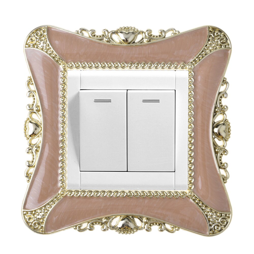 Single Light Switch Plate Cover Surround Socket Finger Panel Covers For Home Decor Coffee White Plastic 8.8*8.8cm
