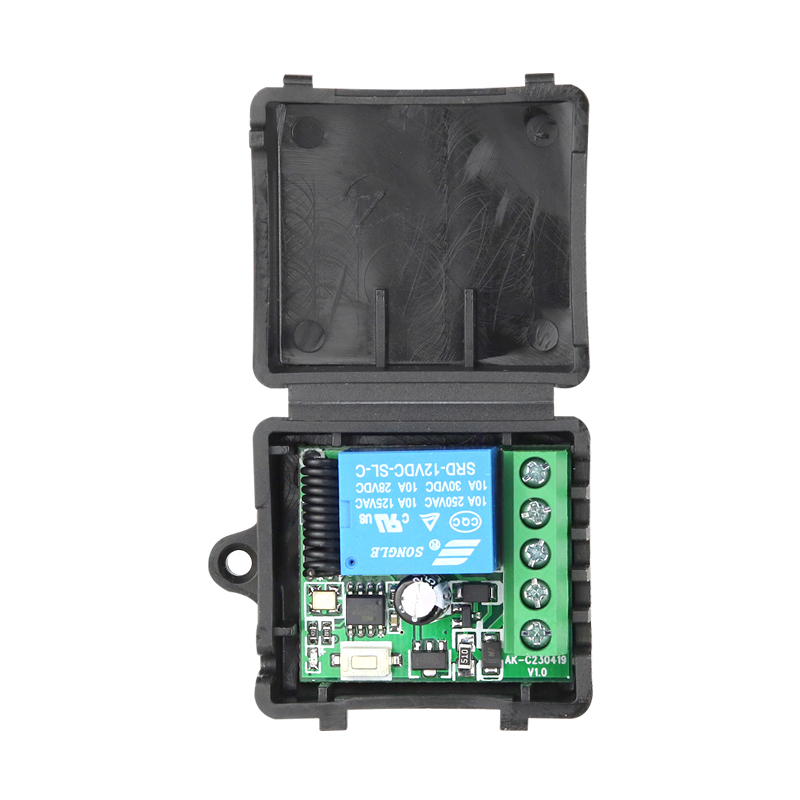 433MHz DC 12V 1CH Relay Module Receiver EV1527 Wireless Remote Control Switch for Garage Gate Motor Light Lamp DIY: green