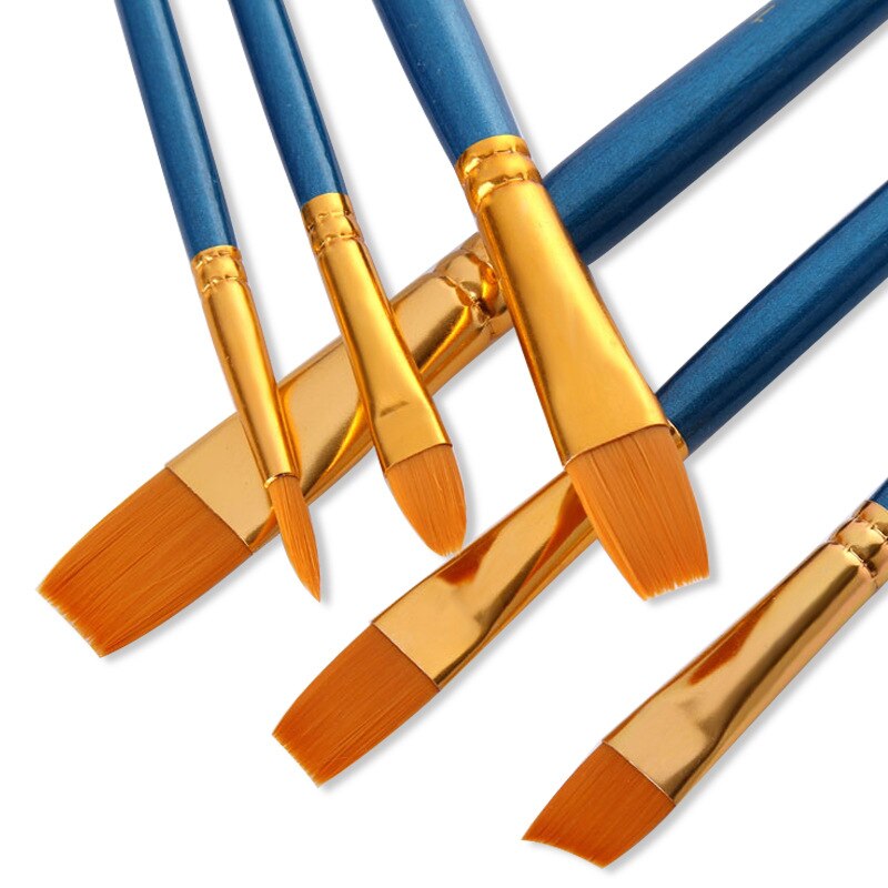 12PCS/lot Artistic Paint Brushes Set Watercolor Acrylic Oil Brush Nylon Long Drawing Pen School Student Stationery Art Supplies