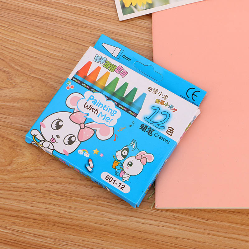 Juego de crayones de colores Kawai 8/12/24 para niños, grafiti, dibujo de bocetos, papelería coreana, suministros escolares de oficina