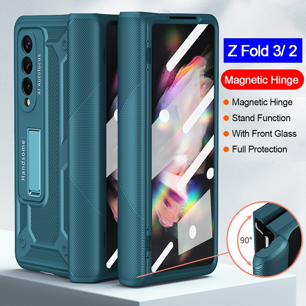 Charnière magnétique Pour Samsung Galaxy Z Plier 3 2 avec Écran Avant Verre Film Charnière Pleine Protection Z Plier 3 5G Couverture Arrière