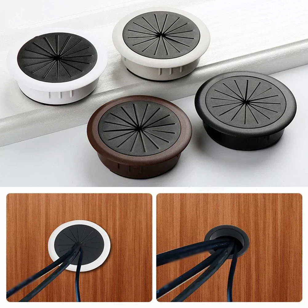 Desk Cord Grommet Wire Hole Cover Line Outlet Port Wire Organizer Cable Pass Through 60MM Threading Box Cover Office Tools
