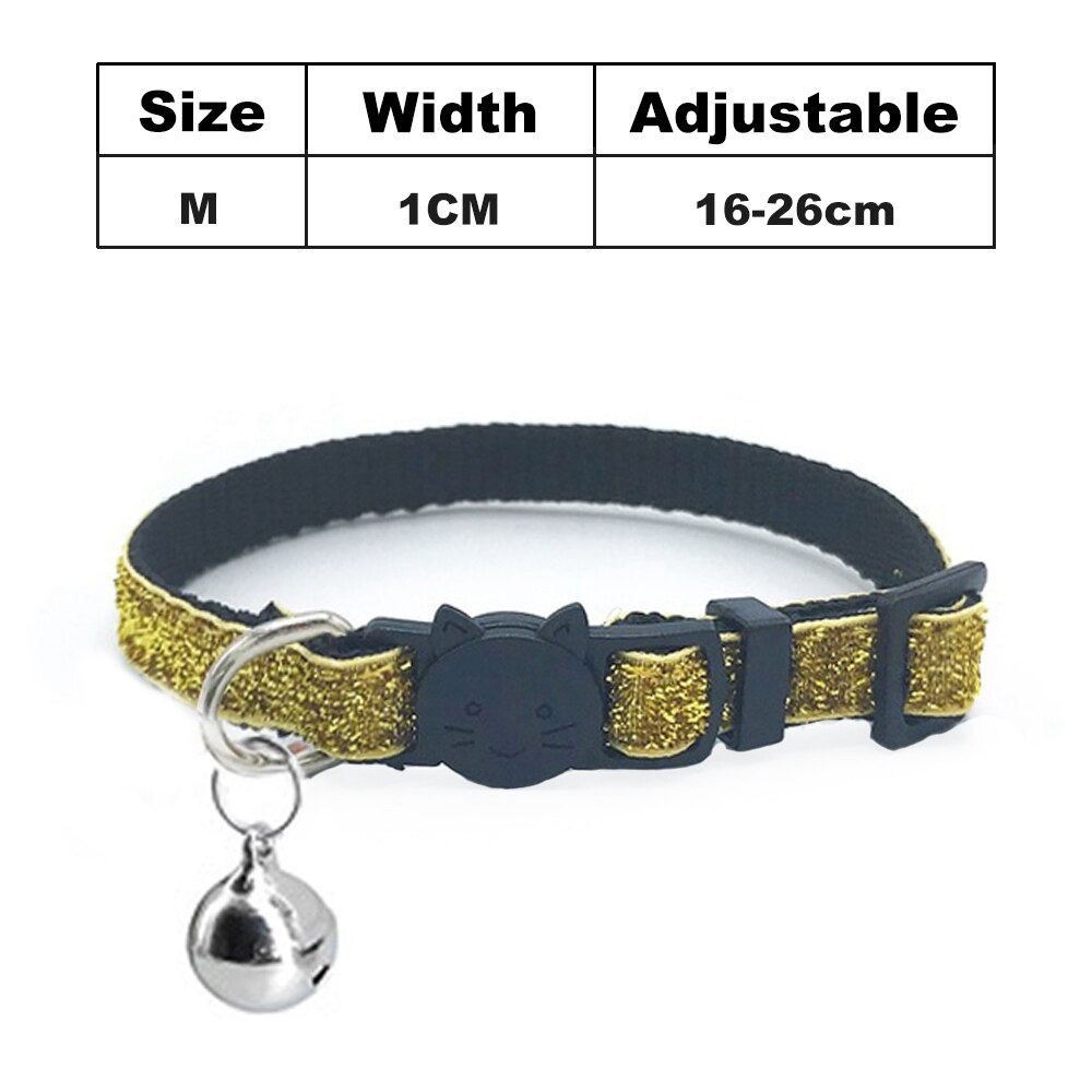 Collar para gatos, productos para collares para perro y mascotas, Collar para Gato, arnés para cascabel para gatos, Correa brillante para gatito: Yellow Cat Collar