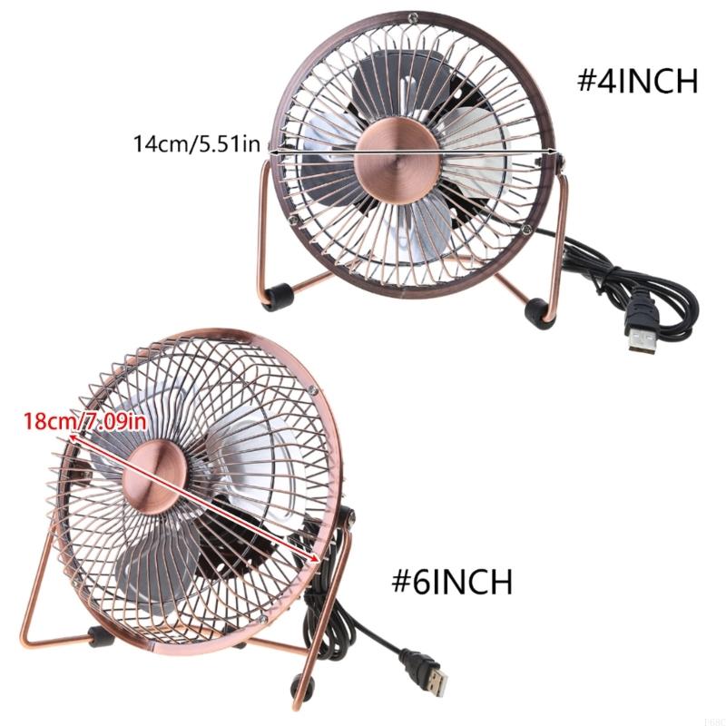 920L 4/6inch USB Desk Fan Portable Table Cooling Fan Adjustable 360 Degree Rotatable Metal Quiet Electric Fan for Home