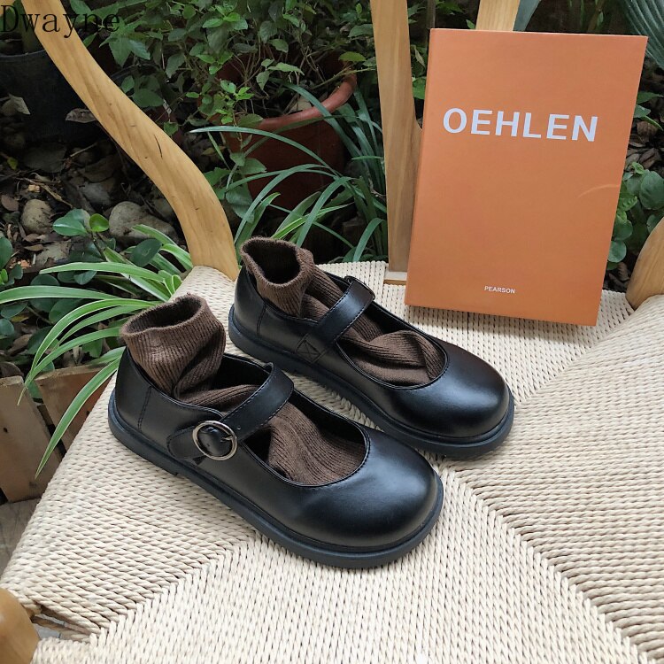 Japanese Doll Shoes Mori Retro Round Head Flat Single Shoes College Wind Small Leather Shoes British Style Students Casual Shoes