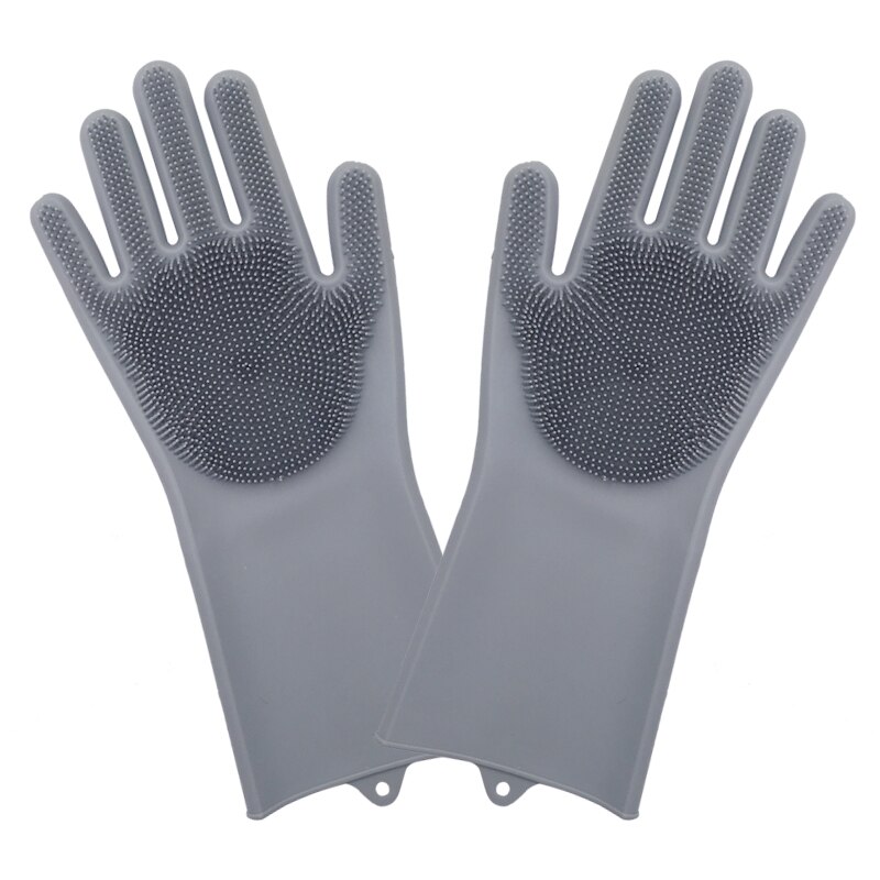 Gants de nettoyage de la vaisselle, éponge en caoutchouc de Silicone, épurateur ménager, outils de nettoyage de cuisine, directe: Gray