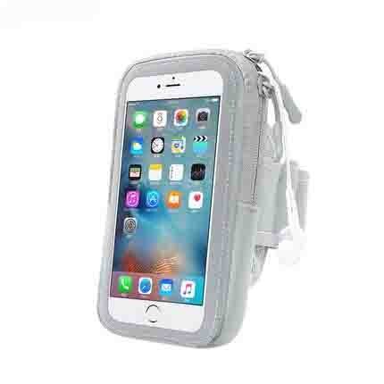 LYBALL Sport Armbag voor iPhone 6 7 8 Plus Touchscreen Armband waterdichte Telefoon Case Outdoor Running Pouch Pack Cover Grote 5.8": Grey