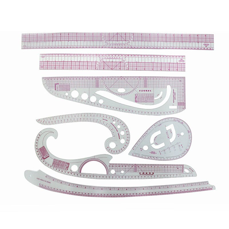 Fransk kurve sysett sy linjal multifunksjonell syverktøy kutte linjal klær prøve metrisk målestokk