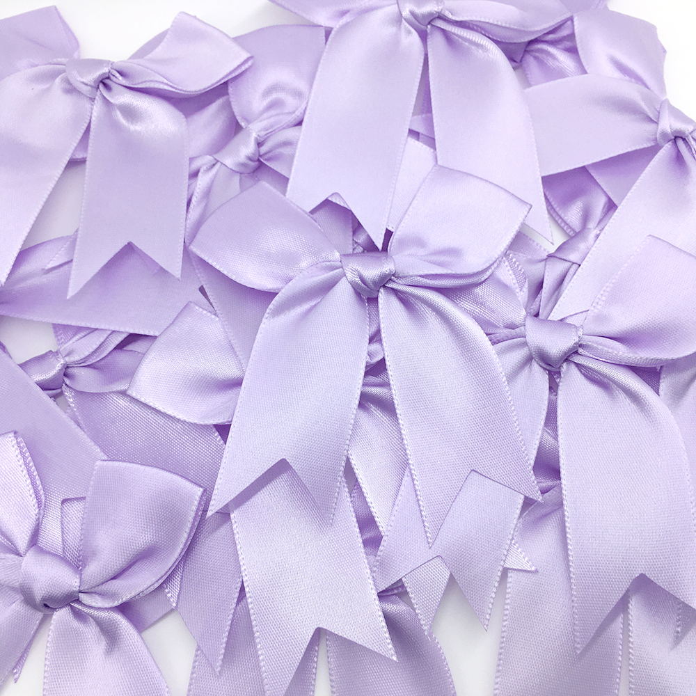 50 Uds. De lazos de cinta satinada de 85x85mm, decoración para manualidades, , sombreros de flores, ropa DIY, bolsas para tarjetas de invicación de boda, decoración de