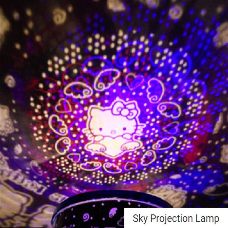 Led Romantische Hemel Projectie Lamp Led Sterrenhemel Projector Lamp Ster Licht Kids Batterij Usb Batterij Nachtlampje xmas: KT cat