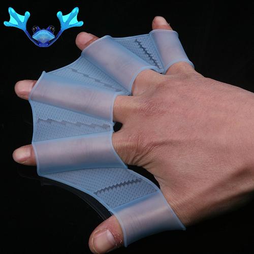 High Elastic Swimming Finger Webbed Gloves Silicone Flippers Fins Paddle Frog Hand Accessory