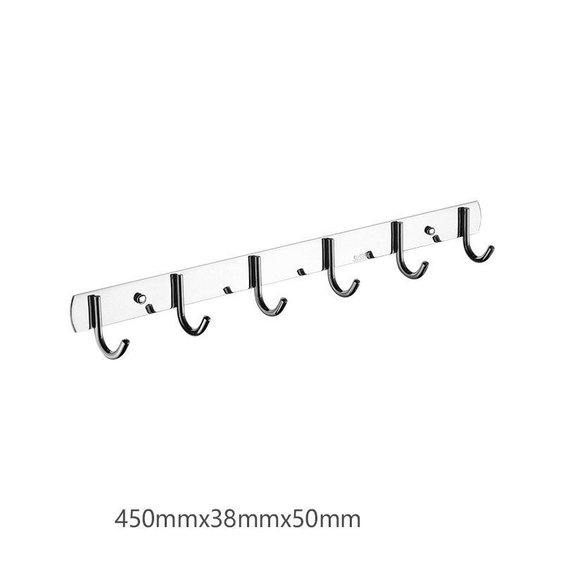 Sliver Mirror Stainless Steel Hanger Hooks with 3/4/5/6/7/8 Hooks for Towels Hold Hanger In Bathrooms Kitchen Towel Hook: J style-6 hooks