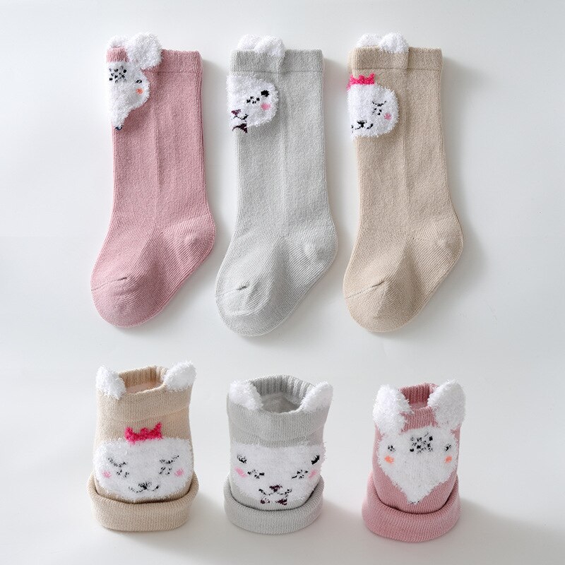 Baby Sokken Vos Kat Animal Print Baby Sokken Cartoon Knie Hoge Lange Beenwarmers Jongen Meisje Kinderen Sokken mode Sokken: Set1 / XS 0-1Yrs