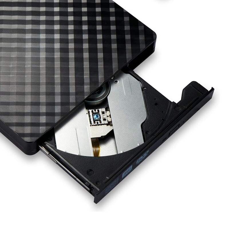 External DVD Drive USB 3.0, Portable CD DVD /-RW Optical Drive Burner Writer for Windows 10/8 / 7 Laptop Desktop(Black)
