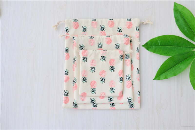 Bærbare snøre tasker pige sko tasker kvinder bomuld rejse pose opbevaring tøj håndtaske makeup taske: 3 stk