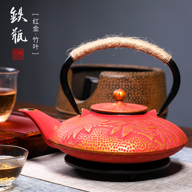 Tetera japonesa para el hogar, tetera de hierro fundido clásica hecha a mano, para el cuidado de la salud: 6