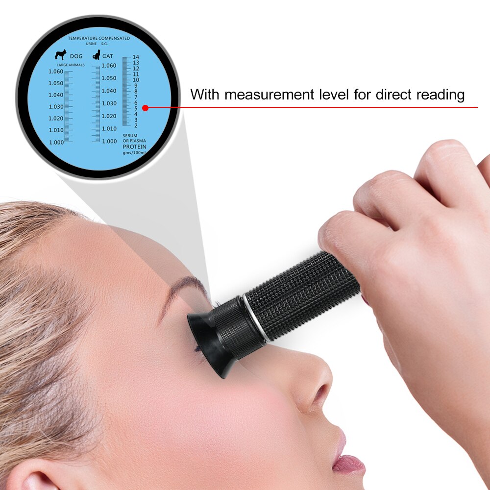 ATC Animal Clinical Refractometer Portable Handheld Pet Urine Tester with 1.00-1.06 Measuring Range Dog & Cat Refractometer