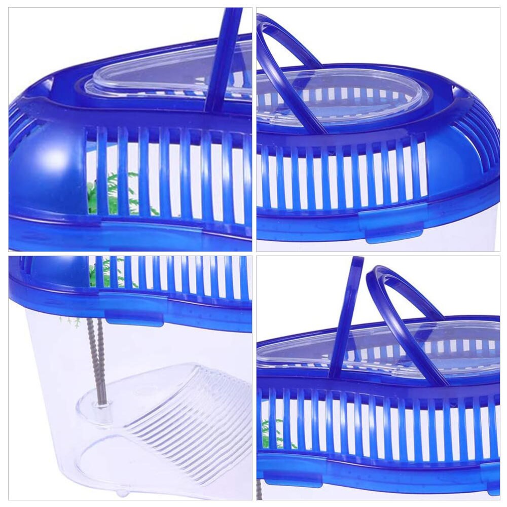 1pc schildpaddentank handvat deksel draagbare plastic kweekbak container voederhouder voor schildpadden