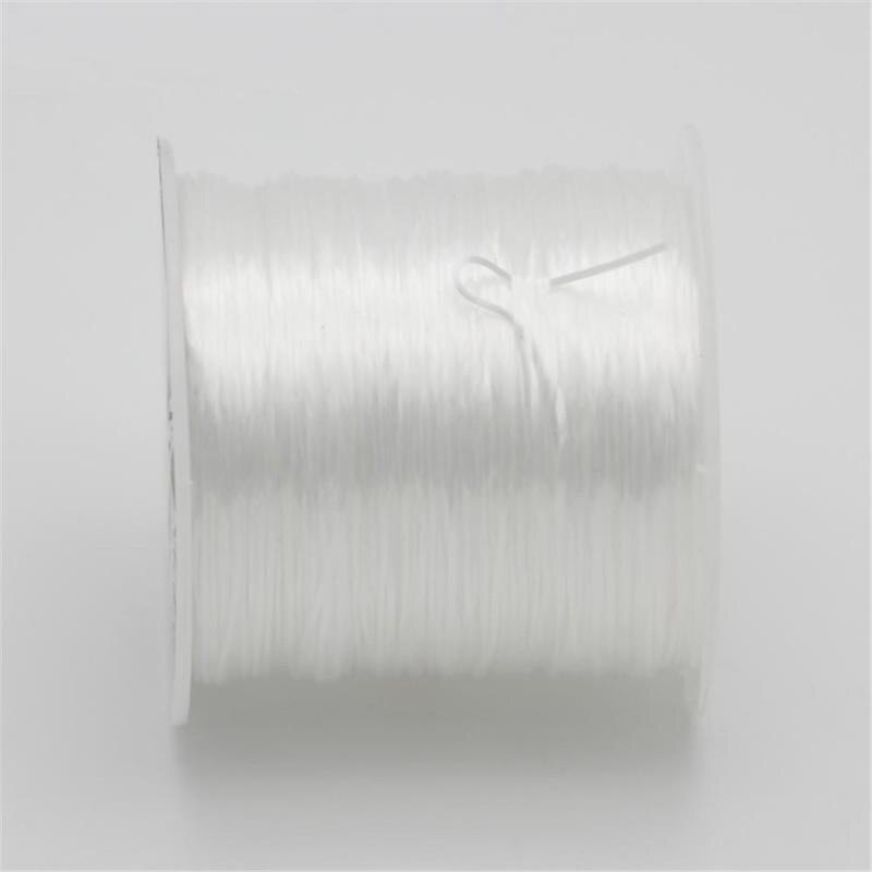 Zwart 2 rollen één verkoop 1mm spandex elastische lijn kleur sieraden kralenlijn diy armband elastische lijn transparant  w5 f 7: Wit